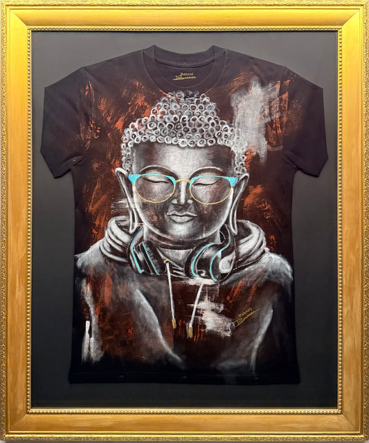 Buddha in Tune Art Tee by Annie Espejo